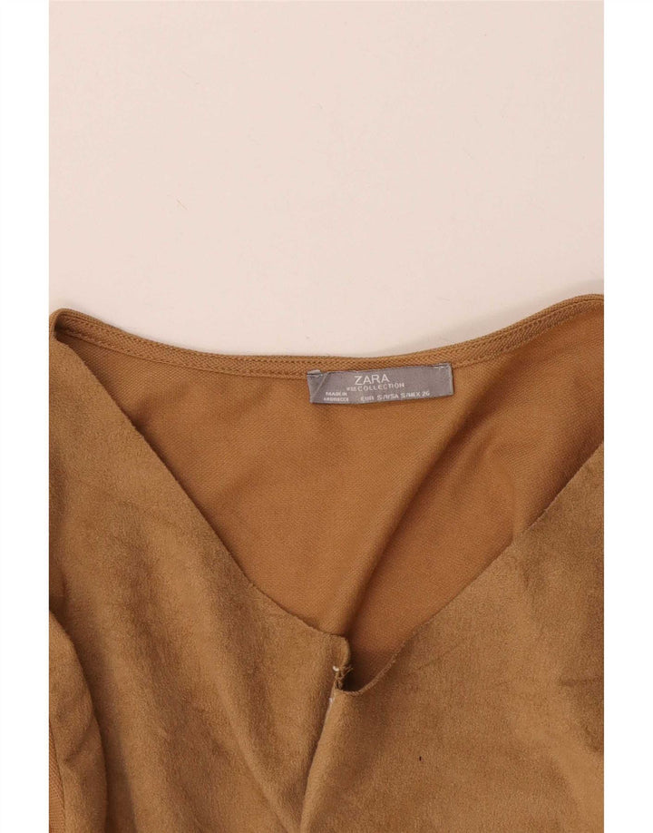 Zara Γυναικεία Μπλούζα Τοπ UK 10 Small Brown