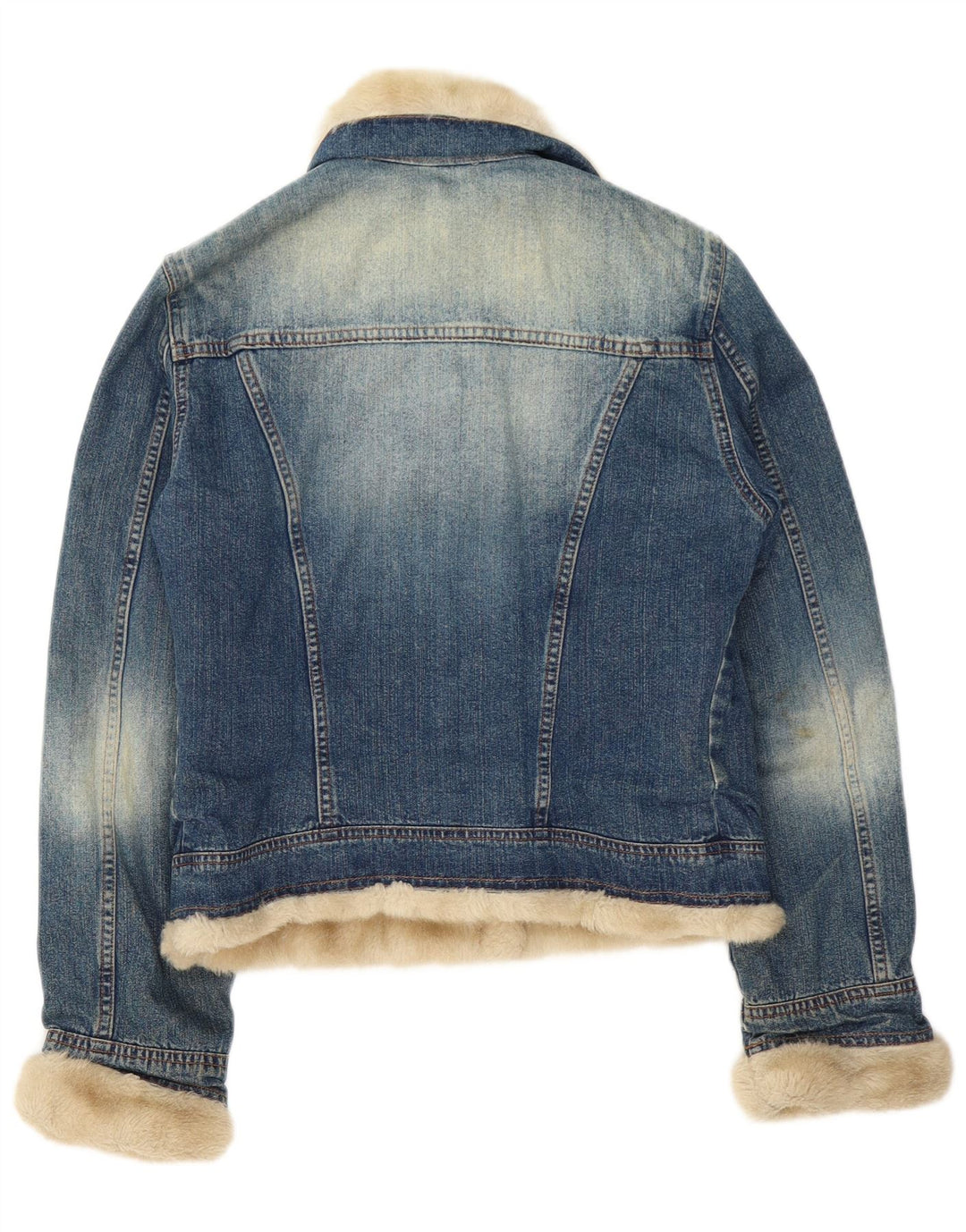 Liu Jo Γυναικείο τζιν μπουφάν Sherpa UK 10 Small Blue Cotton
