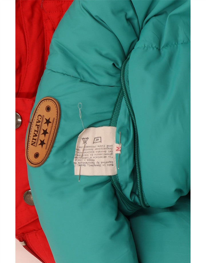 Vintage Ανδρικό με κουκούλα αναστρέψιμο μπουφάν UK 38 Medium Πολύχρωμο Χειμώνα