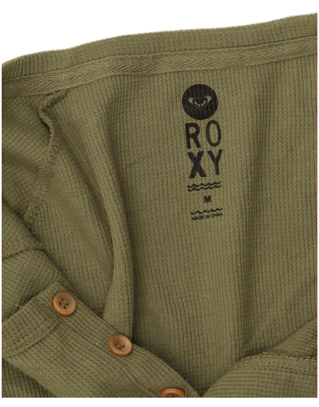 Roxy Womens Top 3/4 Sleeve UK 14 Medium Khaki Polyester