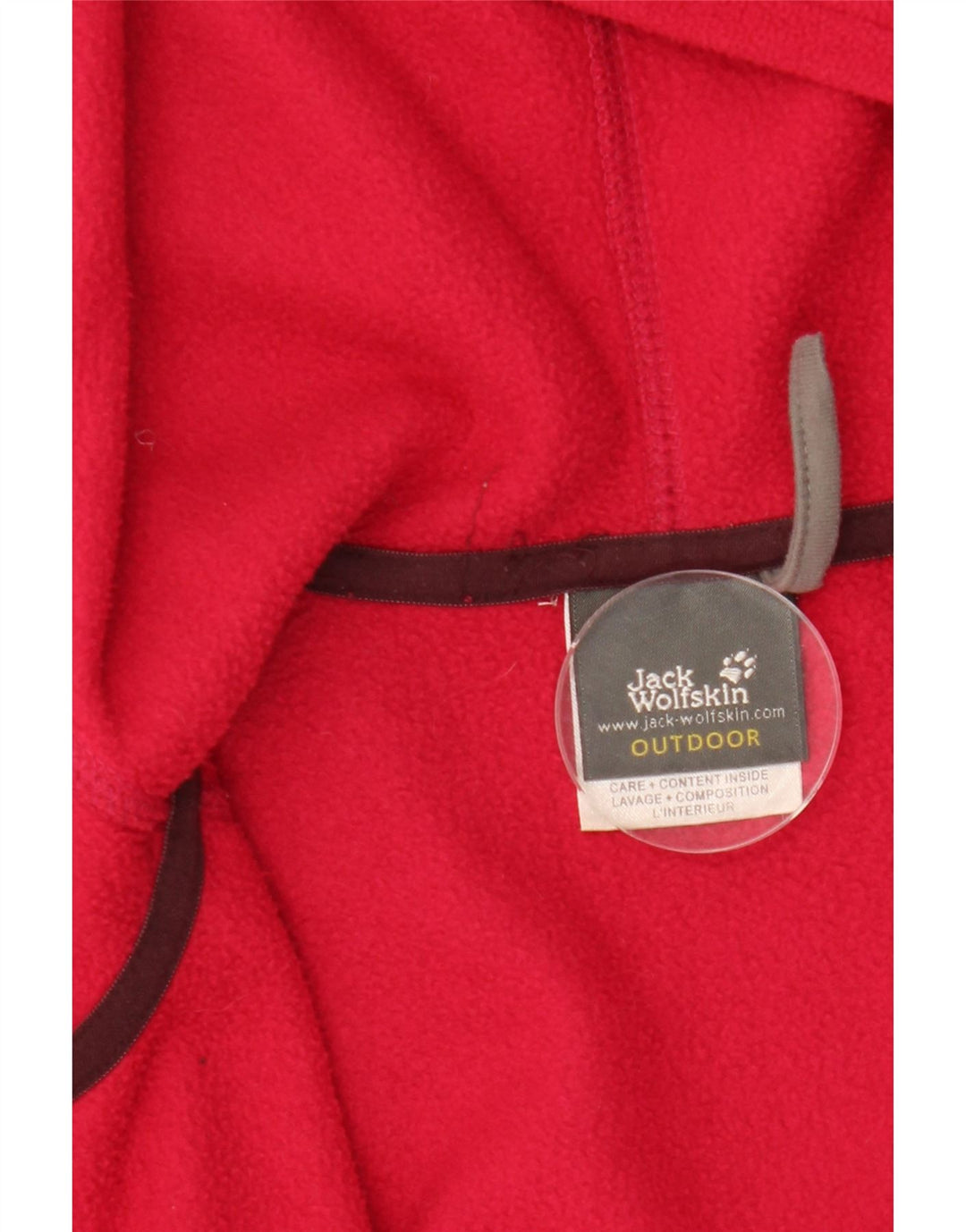 JACK WOLFSKIN Γυναικείο Μπουφάν Fleece με κουκούλα γραφικό UK 10 Small Red