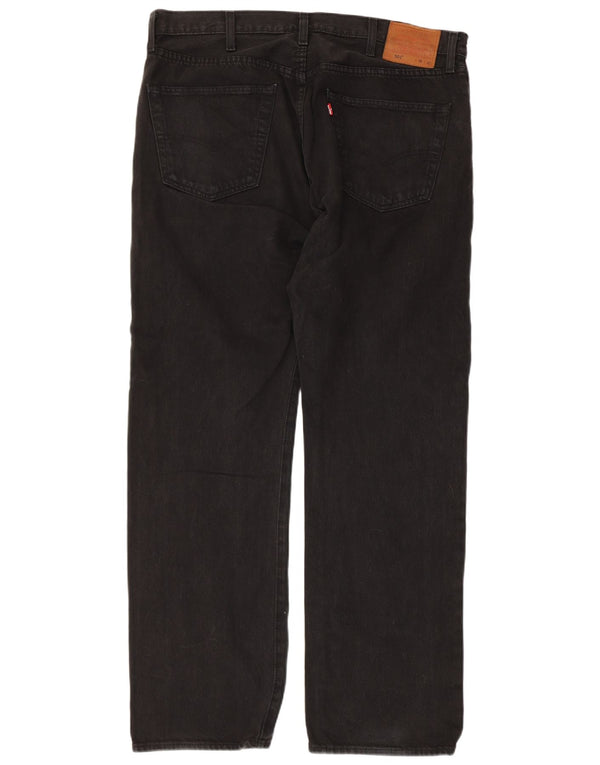 Levi's Mens 501 Straight Jeans W38 L32 Μαύρο βαμβακερό
