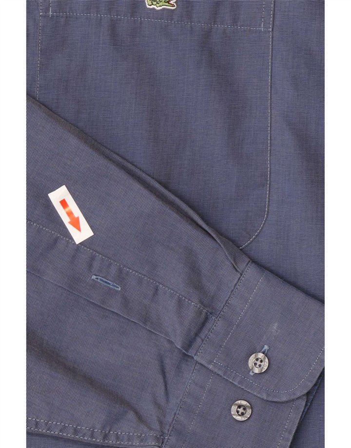 Lacoste Ανδρικό πουκάμισο Size 43 Large Blue Cotton