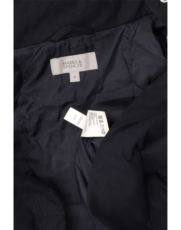 Marks & Spencer γυναικείο μπουφάν με κουκούλα αντιανεμικό UK 16 Large Navy Blue