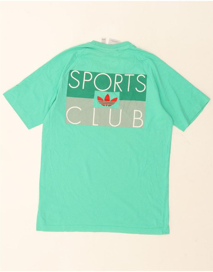 Ανδρικό γραφικό T-Shirt Adidas Top Μικρό Τυρκουάζ Βαμβακερό