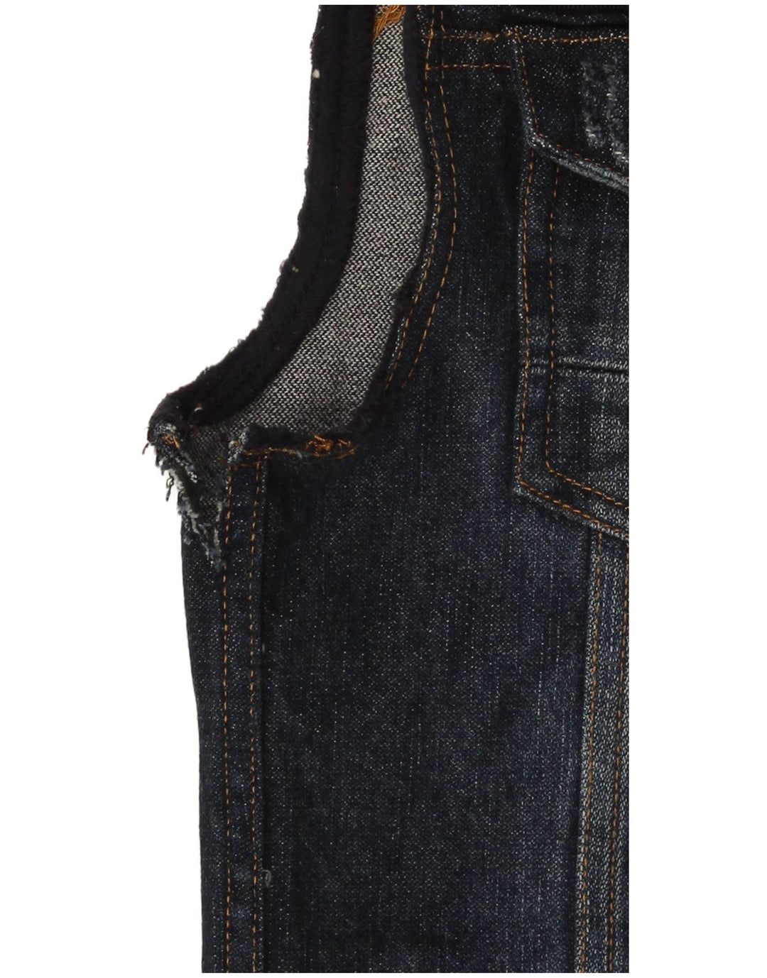 Zara Ανδρικό Τζιν Gilet UK 36 Small Navy Blue Cotton