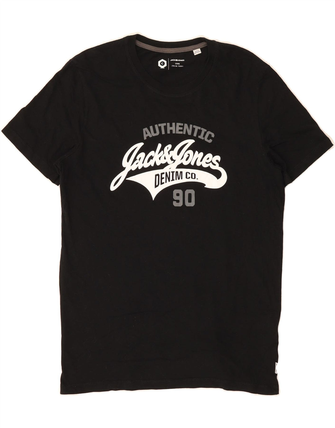 JACK & JONES Mens Core Graphic T-Shirt Top Large Black Cotton Vintage Jack & Jones and Second-Hand Jack & Jones from Messina Hembry 