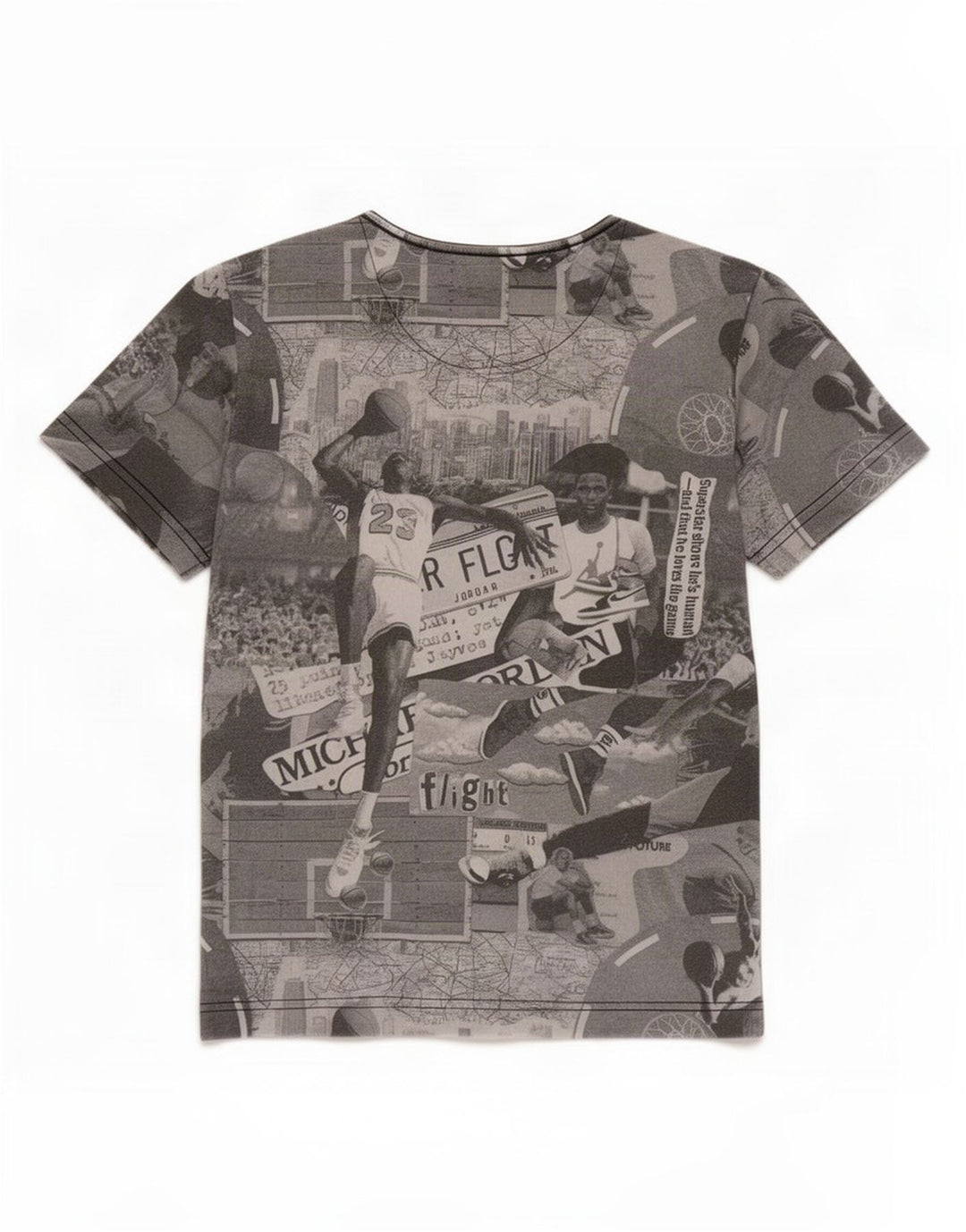 Jordan Boys Graphic T-Shirt Top 10-11 Years Medium Grey Patchwork Βαμβακερό