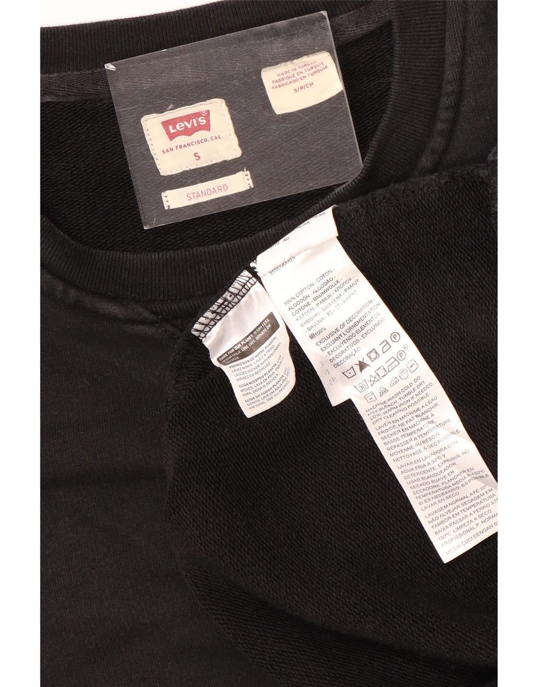 Ανδρικό φούτερ Levi's κανονικό, μαύρο βαμβακερό