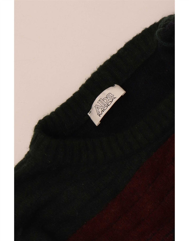 Ανδρικό πουλόβερ Alba Moda Crew Neck Jumper Μεγάλο Χακί Γεωμετρικό