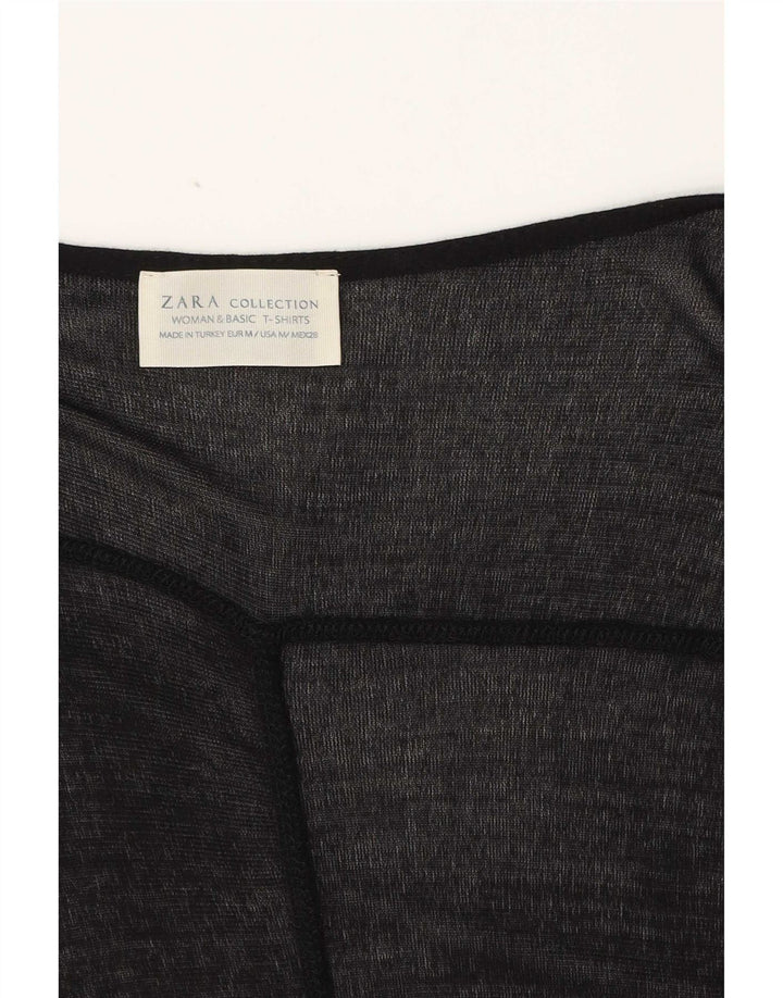 Zara Γυναικείο πουλόβερ ανοιχτό Longline ανοιχτό UK 14 Medium Black