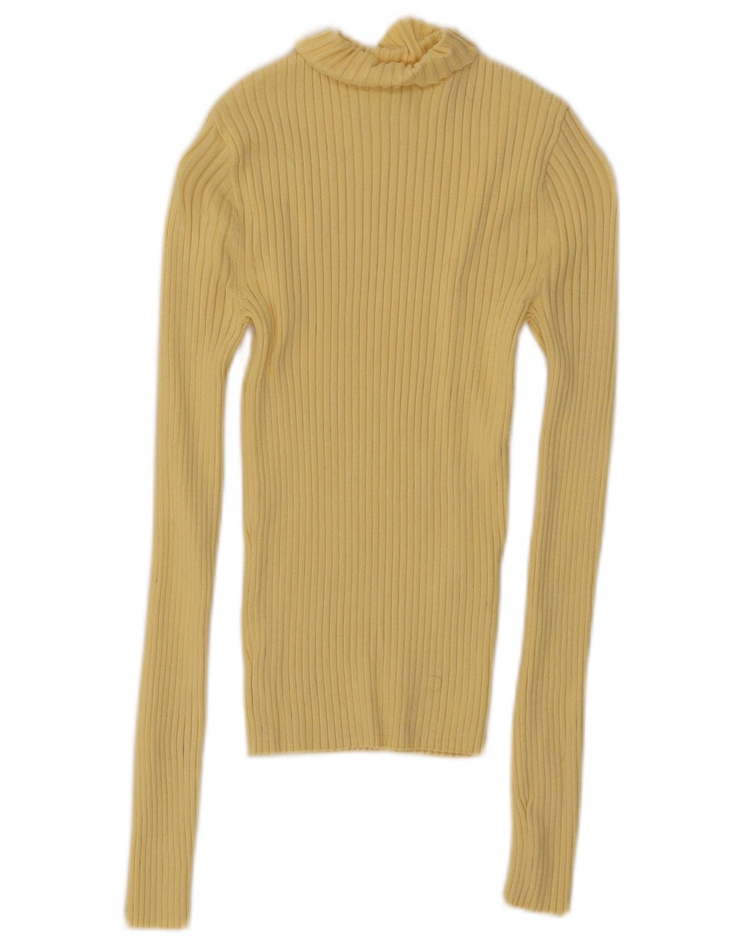 Zara Γυναικείο Crop Top Μακρυμάνικο UK 8 Μικρή Κίτρινη Βισκόζη