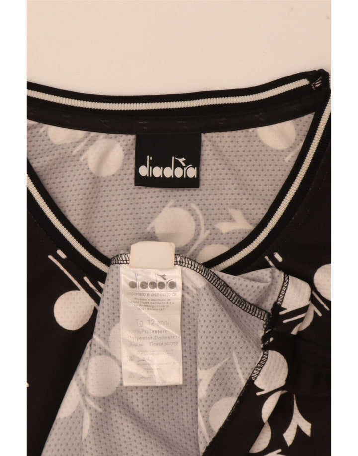 Diadora Boys Graphic Vest Top 11-12 Years Black Polyester