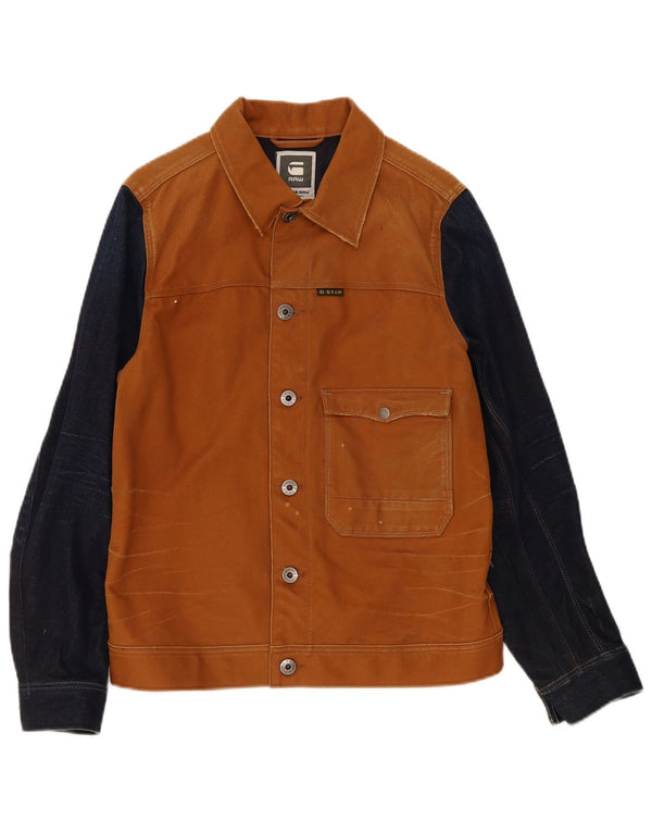 Ανδρικό Bomber Jacket G-Star UK 40 Large Brown Colourblock Βαμβακερό