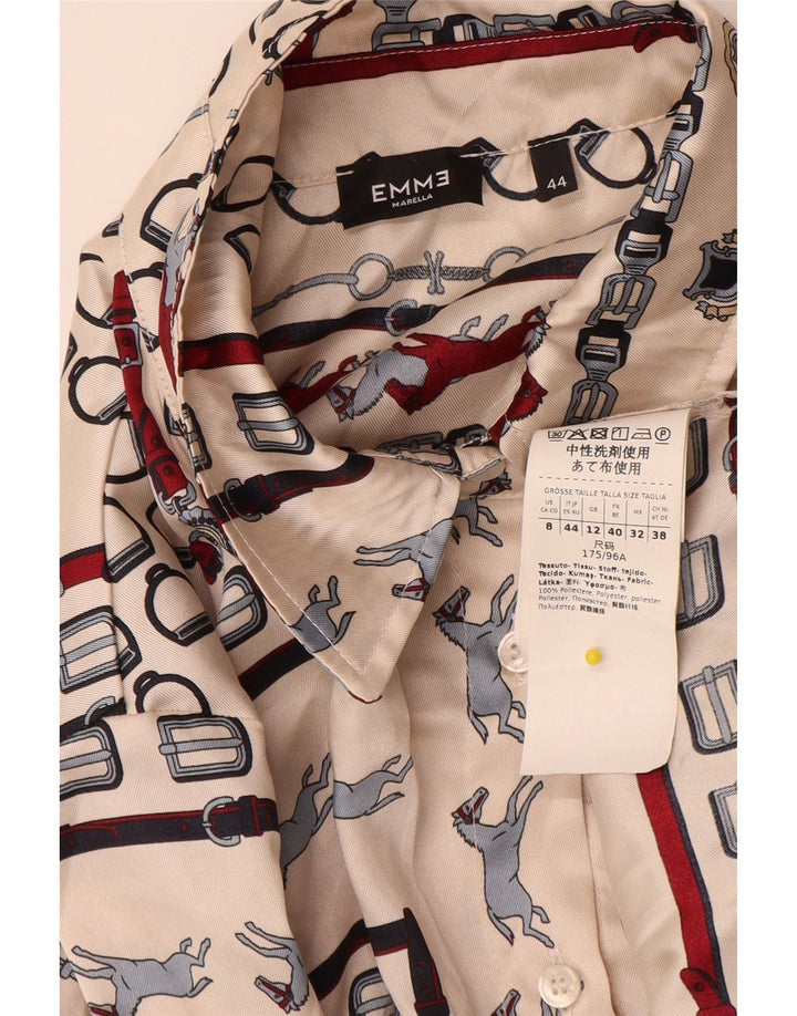 Marella Γυναικείο πουκάμισο EMME UK 12 Medium Beige Geometric Polyester