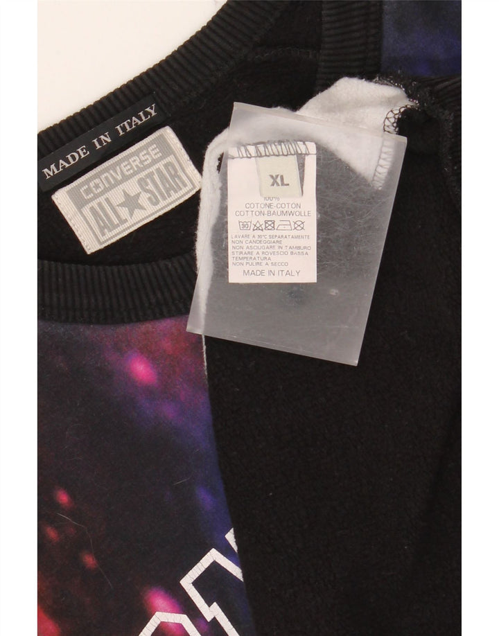Ανδρικό γραφικό φούτερ CONVERSE Jumper XL Black Tie Dye Cotton