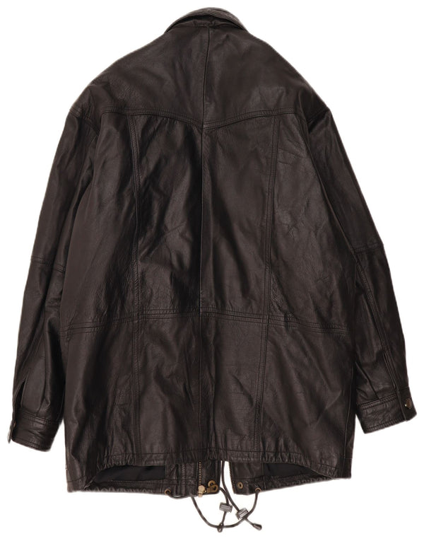 Vintage Ανδρικό Δερμάτινο Παλτό UK 38 Medium Black Leather