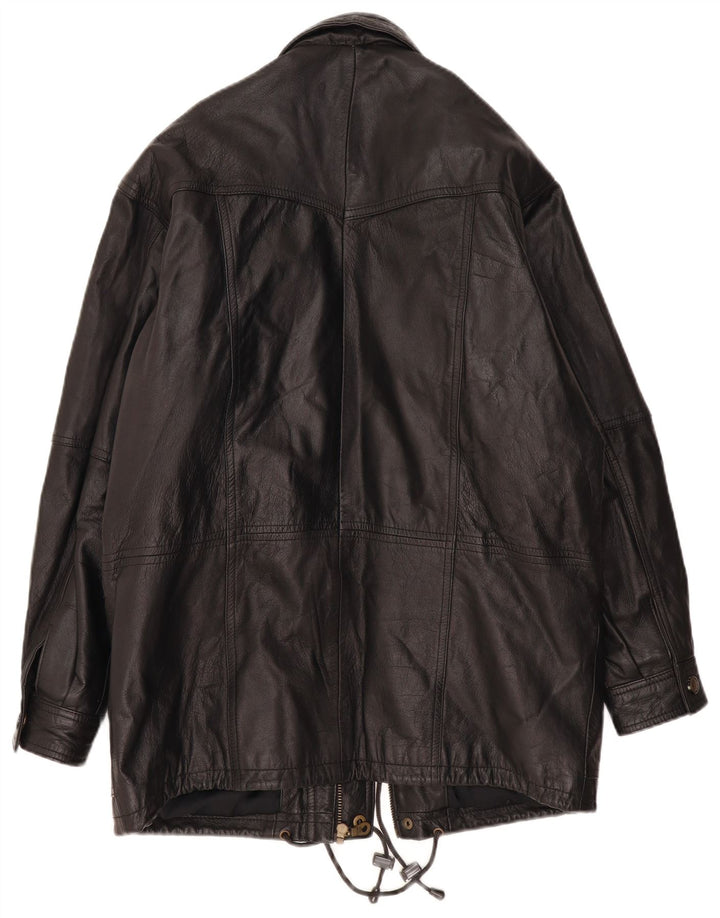 Vintage Ανδρικό Δερμάτινο Παλτό UK 38 Medium Black Leather