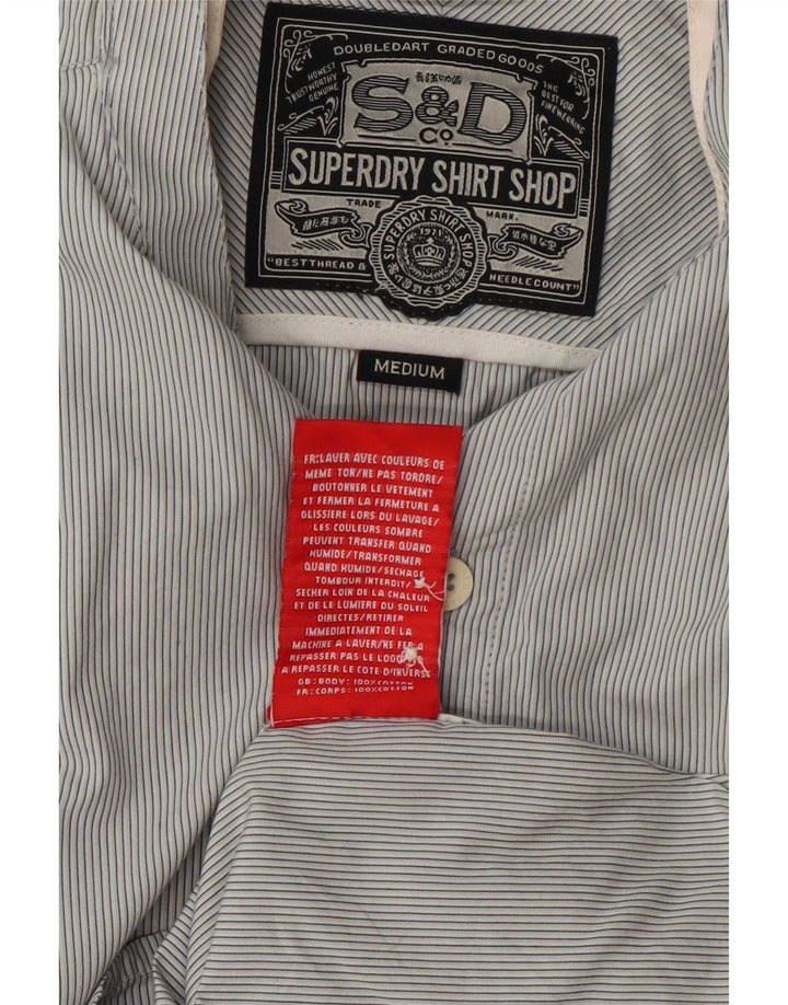 Ανδρικό πουκάμισο Superdry Βαμβακερό με μεσαίο γκρι ρίγες