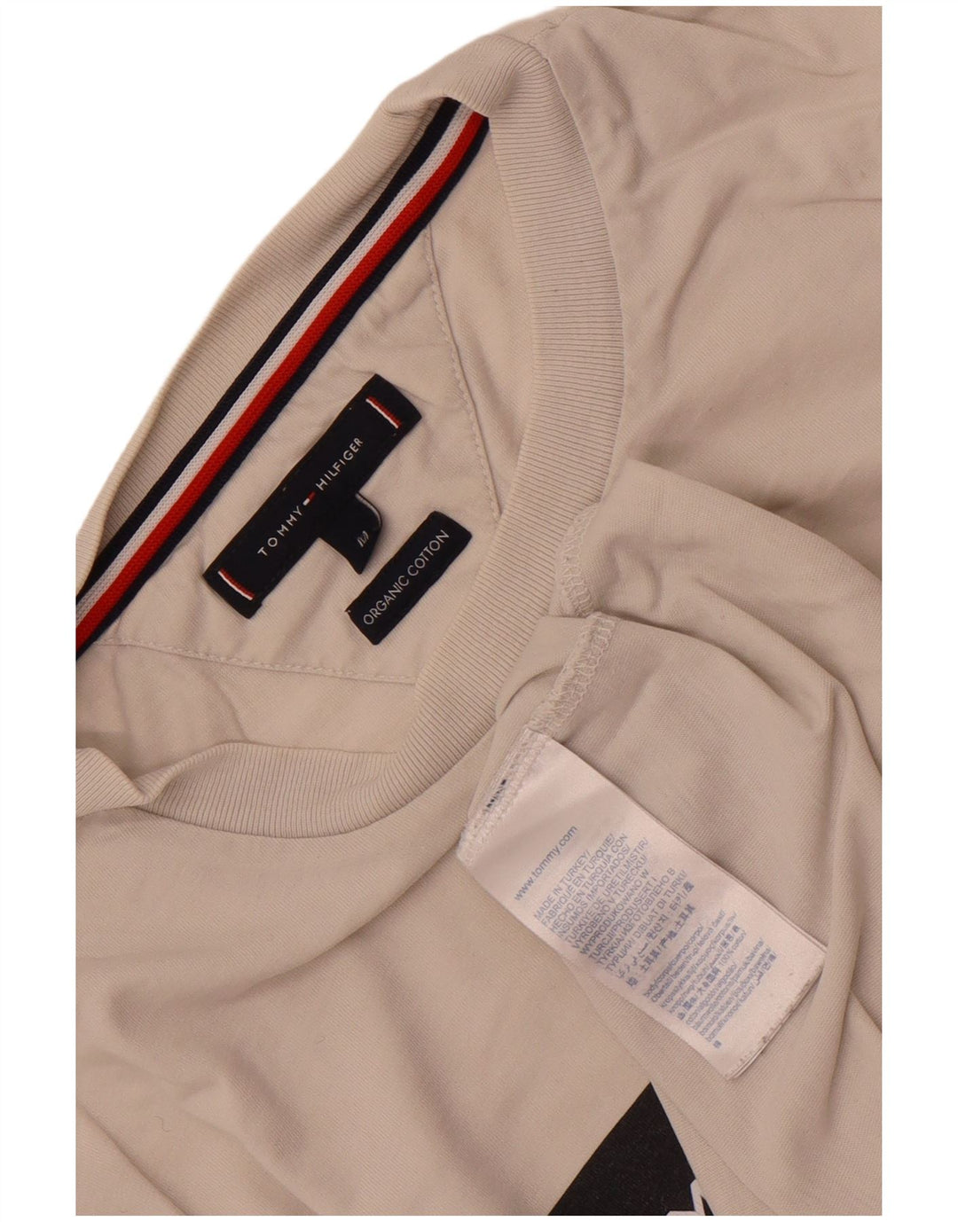 Ανδρικό γραφικό T-Shirt Tommy Hilfiger Top Μεσαίο λευκό βαμβακερό