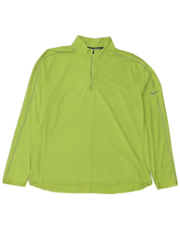 Ανδρική φόρμα πουλόβερ με φερμουάρ Nike Dri Fit Top 2XL πράσινο πολυεστέρα