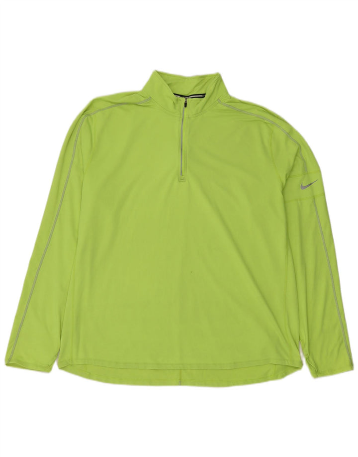 Ανδρική φόρμα πουλόβερ με φερμουάρ Nike Dri Fit Top 2XL πράσινο πολυεστέρα