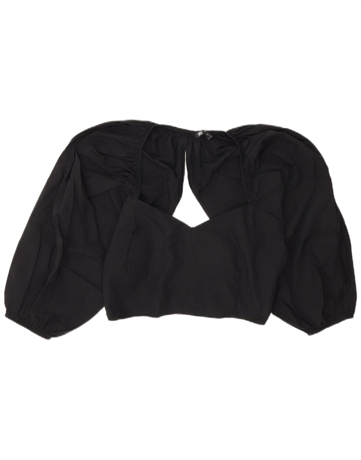 Zara Γυναικεία Μπλούζα Crop Top UK 14 Large Black