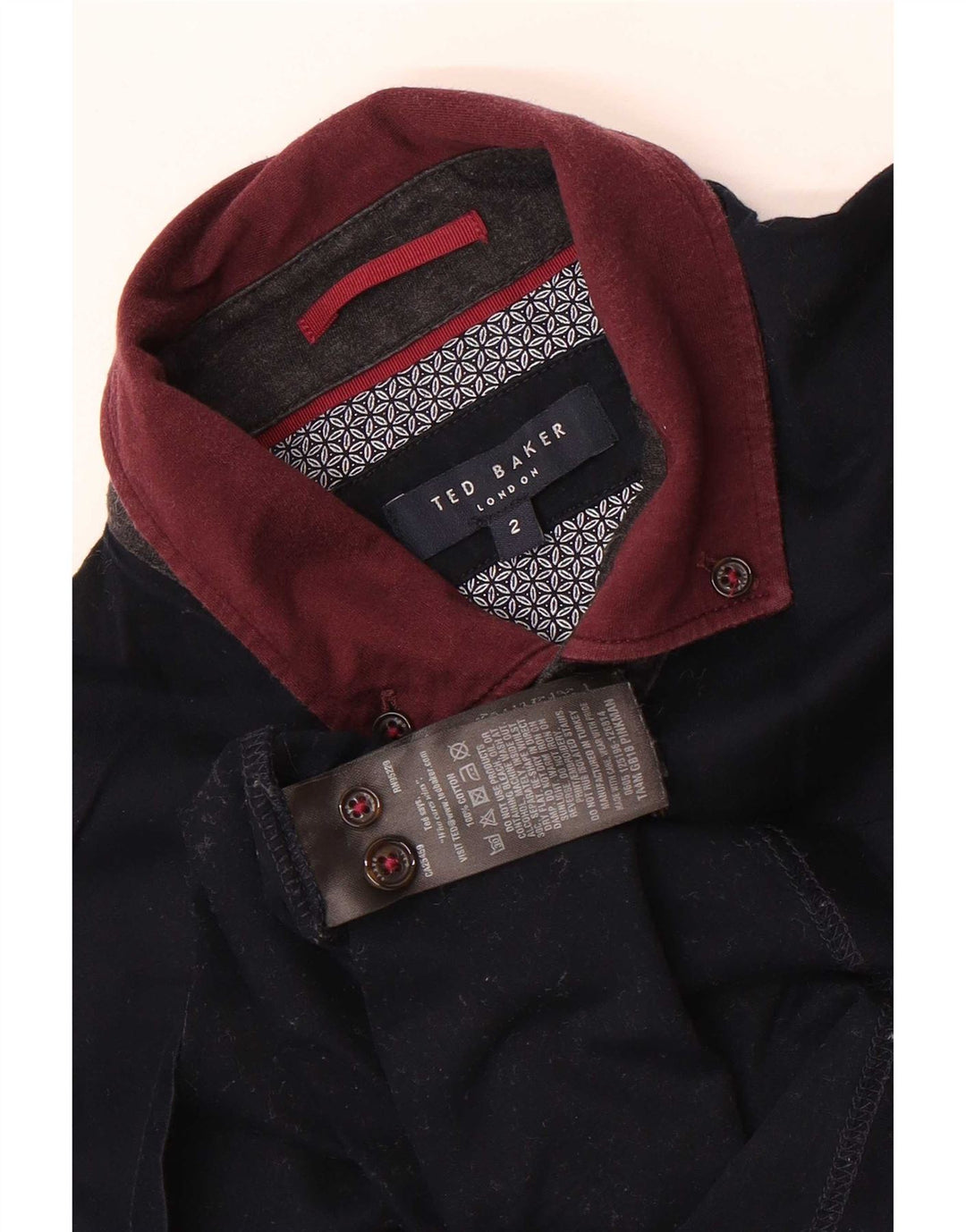Ανδρικό μπλουζάκι πόλο Ted Baker, νούμερο 2, Βαμβακερό μπλοκ χρώματος μπλε ναυτικό