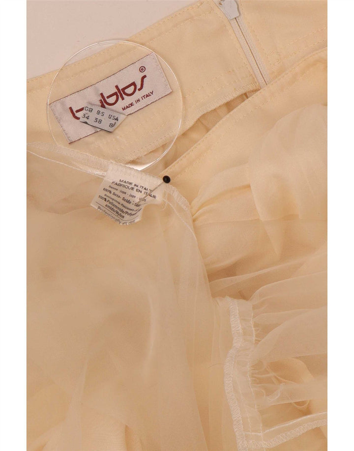 Byblos γυναικεία πλισέ φούστα US 8 Medium W26 Beige Silk