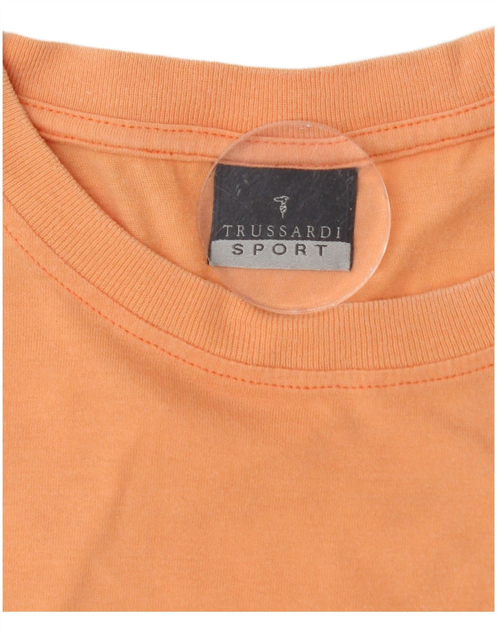 TRUSSARDI Ανδρικό T-Shirt Top Medium Orange Colourblock