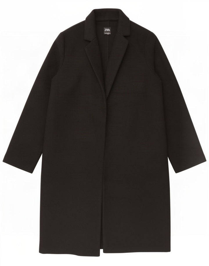 Zara Γυναικείο Ανοιχτό Παλτό UK 18 XL Μαύρο Πολυεστέρας