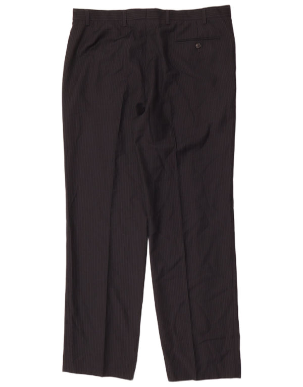 Ανδρικό παντελόνι Marks & Spencer W38 L33 Navy Blue ριγέ πολυεστέρας