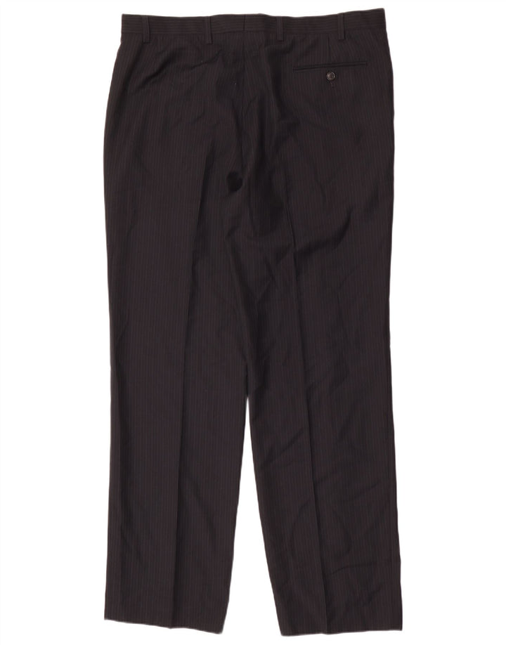 Ανδρικό παντελόνι Marks & Spencer W38 L33 Navy Blue ριγέ πολυεστέρας