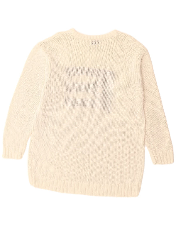 Ανδρικό πουλόβερ ARIZONA Graphic Crew Neck Jumper μεγάλο λευκό βαμβακερό