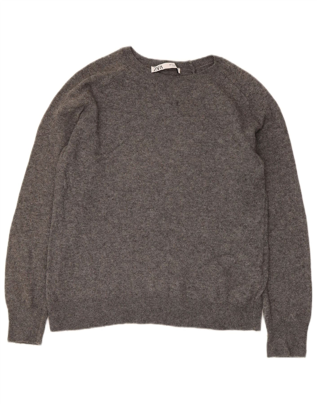 ZARA Γυναικείο πουλόβερ με λαιμόκαυστο UK 14 Medium Grey