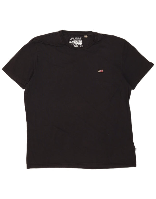 Napapijri Ανδρικό γραφικό T-Shirt Top 2XL Μαύρο βαμβακερό