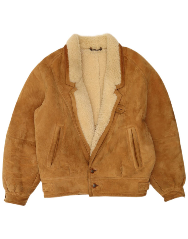 Vintage Ανδρικό Shearling Jacket UK 42 XL Beige