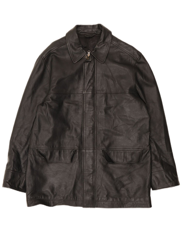 Ανδρικό Δερμάτινο Μπουφάν Marks & Spencer UK 38 Medium Black Leather