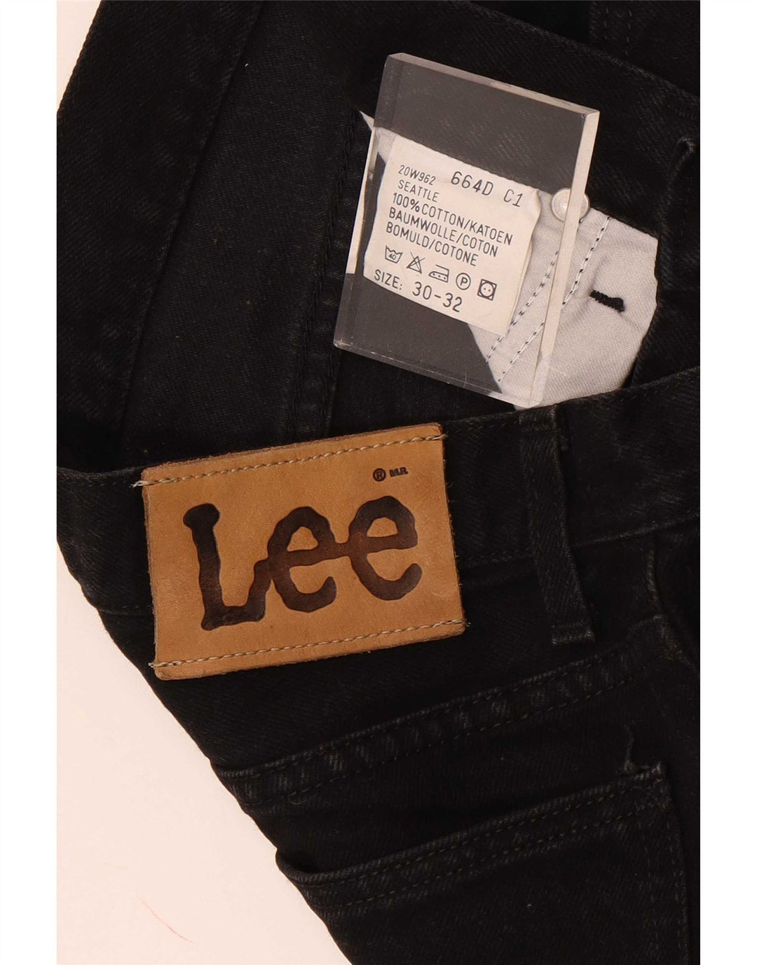 Lee Mens Straight Jeans W30 L32 Μαύρο βαμβακερό