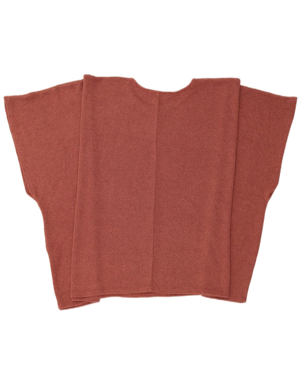 Zara γυναικείο πουλόβερ με κοντό μανίκι Batwing Crew Neck Jumper UK 16 Large Brown