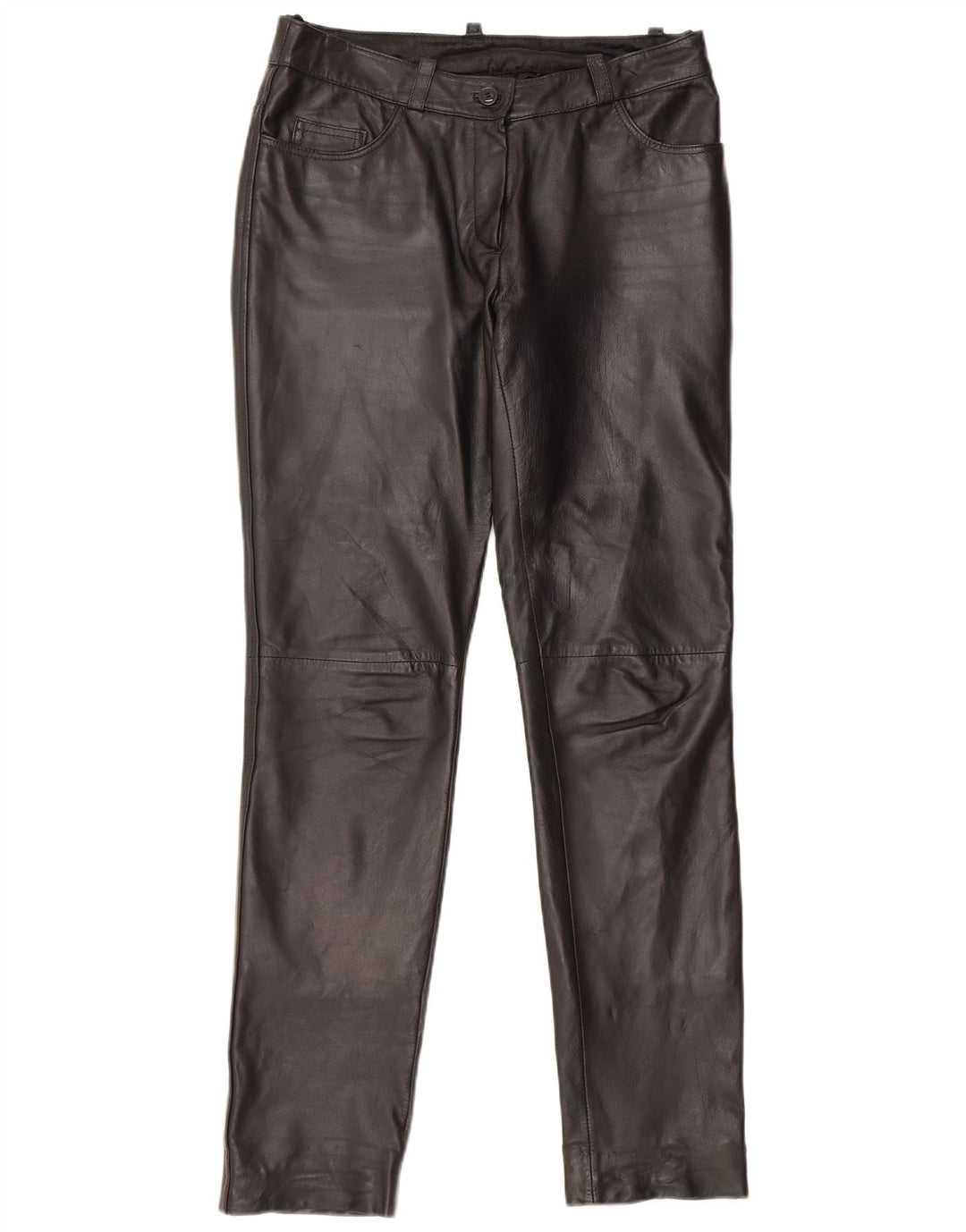 Γυναικείο λεπτό δερμάτινο παντελόνι HEINE UK 12 Medium W30 L31 μαύρο δέρμα