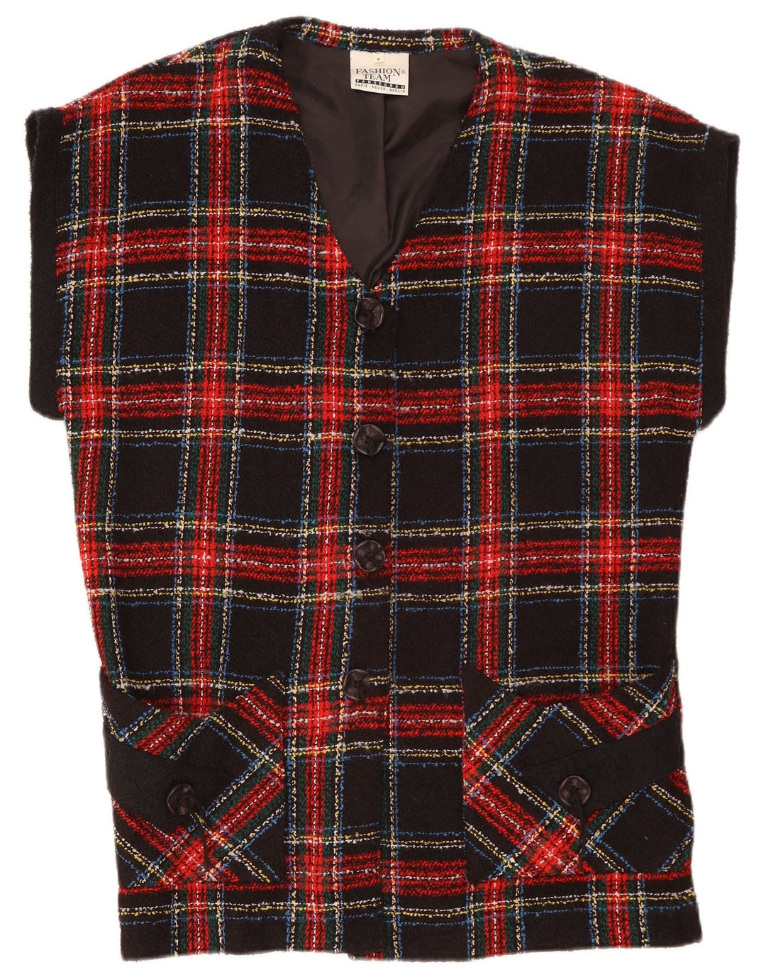 VINTAGE Γυναικείο σακάκι σακάκι με 4 κουμπιά μεγάλου μεγέθους UK 10 Small Red καρό