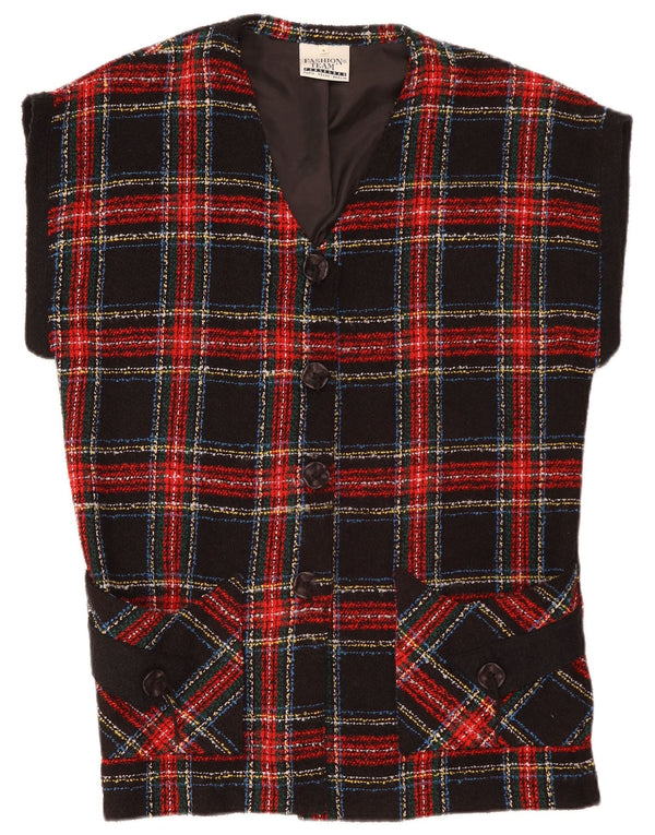 VINTAGE Γυναικείο σακάκι σακάκι με 4 κουμπιά μεγάλου μεγέθους UK 10 Small Red καρό