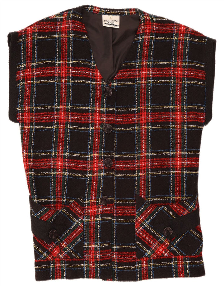 VINTAGE Γυναικείο σακάκι σακάκι με 4 κουμπιά μεγάλου μεγέθους UK 10 Small Red καρό