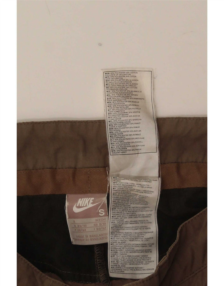 Nike γυναικείο παντελόνι Capri UK 8/10 Small W30 L20 καφέ πολυεστέρας