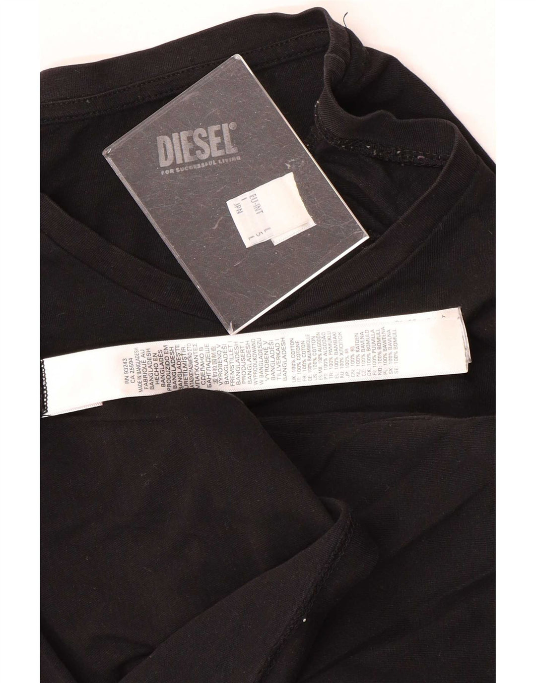 Ανδρικό T-Shirt Diesel Top μεγάλο μαύρο βαμβακερό
