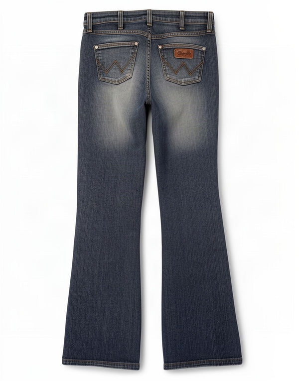 Wrangler Womens Eva Flared Jeans W27 L32 Blue Cotton