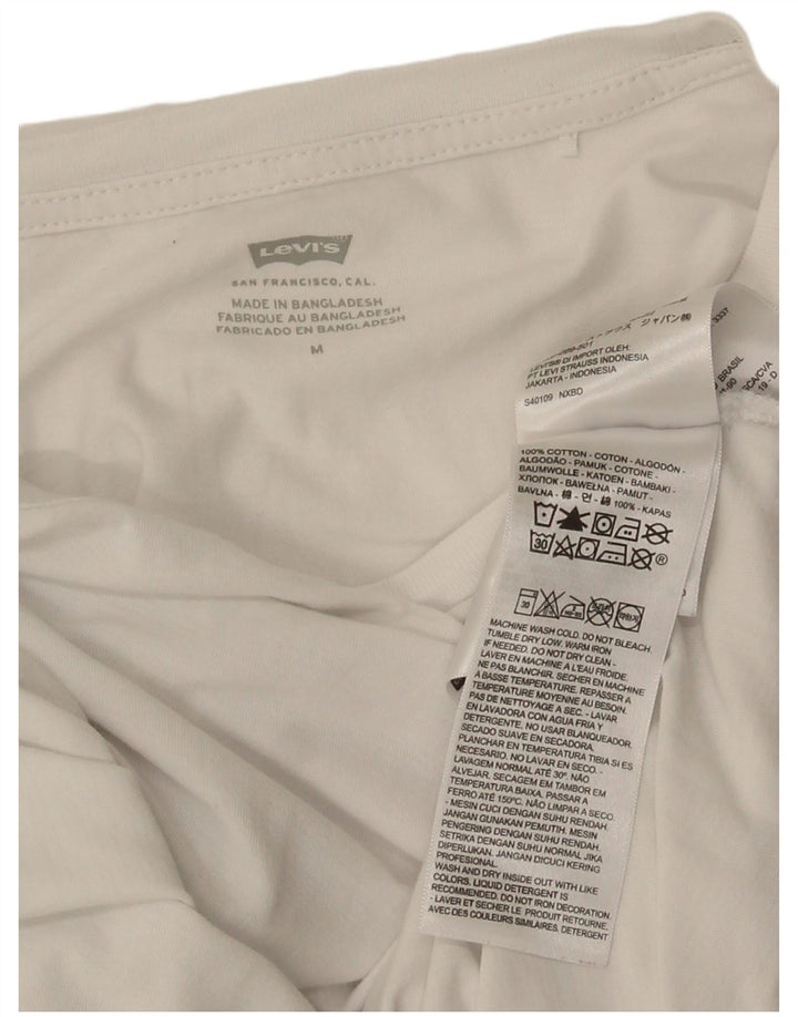 Γυναικείο γραφικό μπλουζάκι Levi's Top UK 12 μεσαίο λευκό βαμβακερό