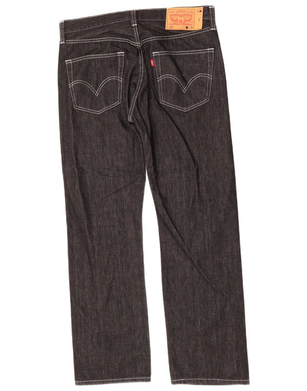 Levi's Mens 501 Straight Jeans W34 L30 Μαύρο βαμβακερό