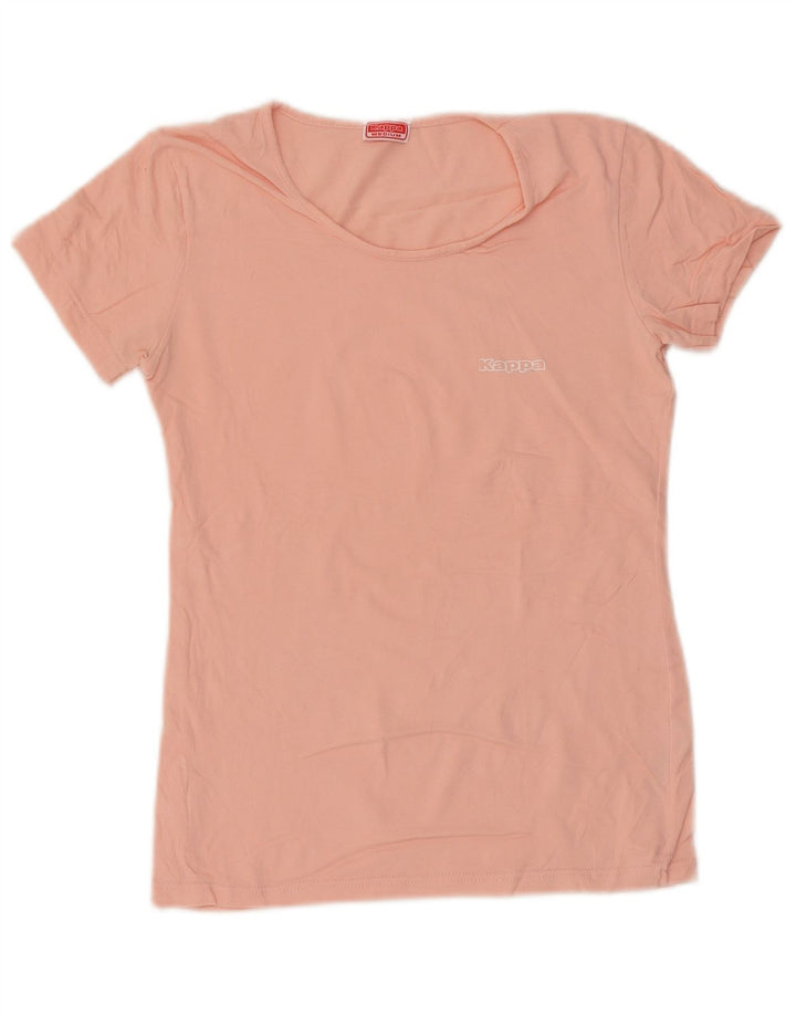 Kappa Γυναικείο T-Shirt Top UK 12 Medium Pink Cotton